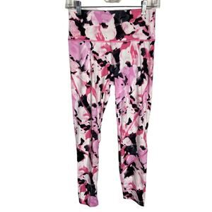 Natori Pink‎ Black Printed Leggings Size S Athleisure Loungewear Knit Pants